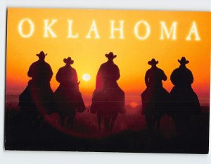 Postcard Riding into the Sunset Oklahoma USA