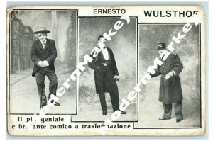 C.1910 Ernesto Wulsthof Actor Acrobats Jugglers Circus Side Show Postcard P190 