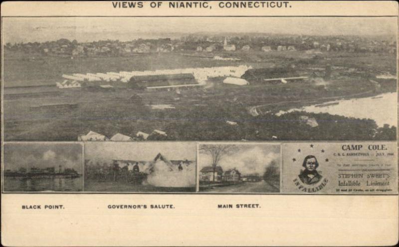 Niantic CT Camp Cole Multi-View 1906 Postcard #2 