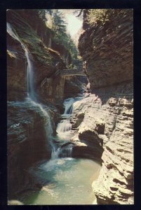 Pretty Watkins Glen, New York/NY Postcard, Rainbow Falls