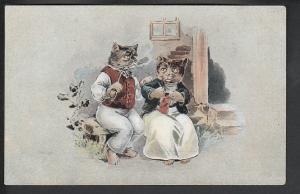 Dressed Cats Post Card 5092