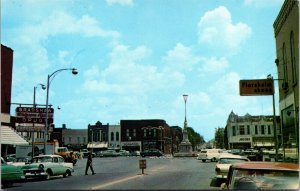 Vtg Tennessee TN Lebanon Square Street View Confederate Monument 1950s Postcard