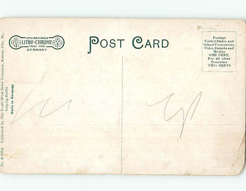 Divided-Back LIBRARY SCENE Leavenworth Kansas KS d6287