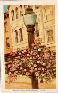 Flower stand in Allentown, Pennsylvania postcard