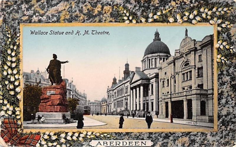 Wallace Statue and HM Theatre Aberdeen Scotland, UK 1919 