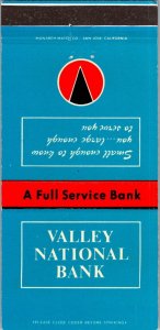 Vintage Matchbook Cover Valley National Bank Glendale Burbank California MB178