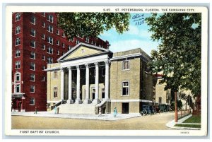 c1930 Sunshine City First Baptist Church St. Petersburg Florida Vintage Postcard