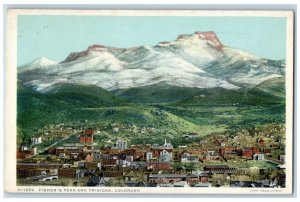 c1910 Bird's Eye View Fishers Peak Trinidad Colorado CO Vintage Antique Postcard