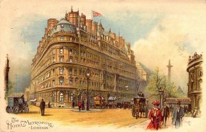 Beautiful Hotel Metropole, London, 1908, Great Message, Old Postcard