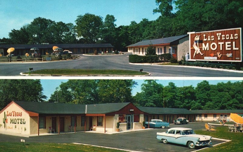 Vintage Postcard Las Vegas Motel Eatontown Circle Opposite Garden State Parkway