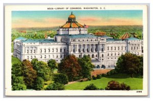 Library of Congress Washington DC  UNP Unused Linen Postcard N24