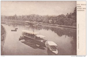 Ferry, City Walls From River Dee, CHESTER (Cheshire), England, UK, 1900-1910s