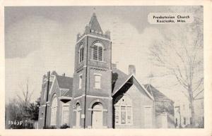 Kosciusko Mississippi Presbyterian Church Street View Antique Postcard K87770