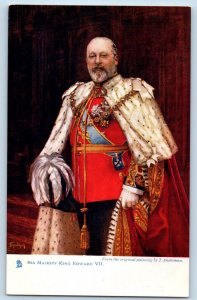 Postcard His Majesty King Edward VII Snowman Painting c1910 Oilette Tuck Art