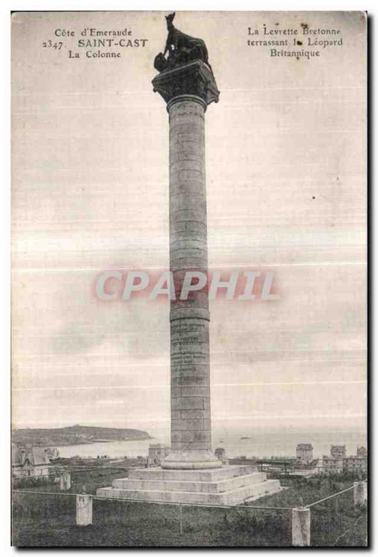 Old Postcard Cote Emerraude St Cast Column