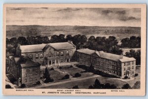 Emmitsburg Maryland Postcard St Joseph College Aerial View Building 1940 Antique