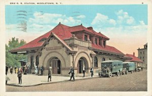 Middletown New York NY~Erie Railroad Passenger Station~1937 Ruben Postcard