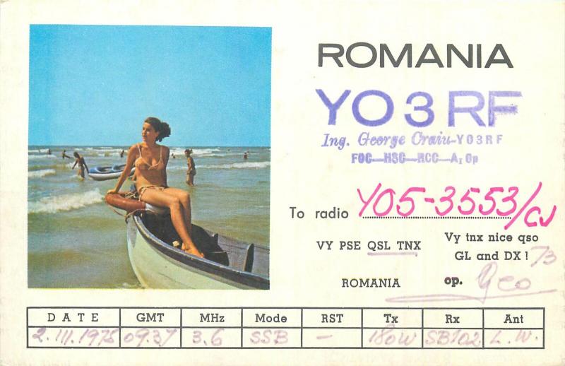 Amateur Radio Club Station card QSL Romania Constanta