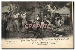 Old Postcard En Provence La Farandole Folklore