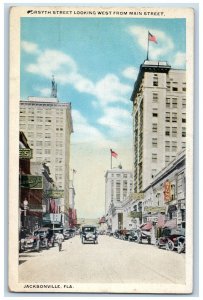 1924 Orsyth Street Looking West from Main Street, Jacksonville FL Postcard 