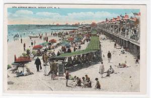 9th Avenue Beach Crowd Ocean City New Jersey 1930 postcard