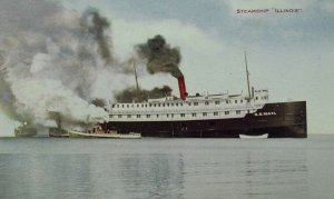 C.1910 Steamship Illinois Postcard F71