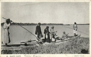 PC CPA IRAQ, HAPPY DAYS, RIVER TIGRIS, VINTAGE POSTCARD (b16214)