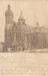 Huntington Indiana Catholic Central Christian Church real photo pc ZC548594