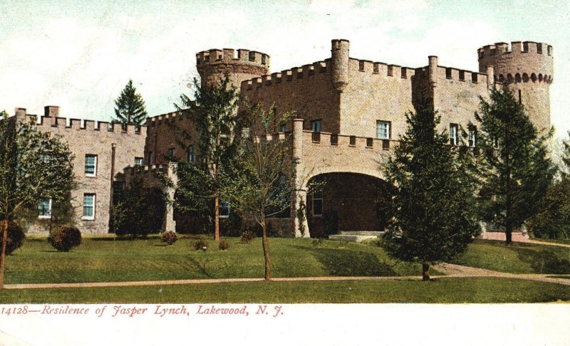 Vintage Postcard Front View Residence Of Jasper Lynch Lakewood New Jersey NJ