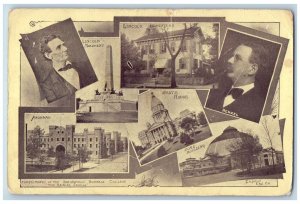 Leonore Illinois Postcard Compliments Springfield Business College 1908 Vintage