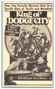 King Of Dodge City Postcard Bill Elliott Tex Ritter Movie Advertising c1910's