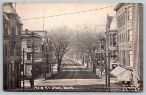 Athol  Massachusetts  Main Street  Postcard