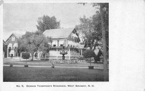 WEST SWANZEY, NH New Hampshire DENMAN THOMPSON'S RESIDENCE~Home c1900's Postcard