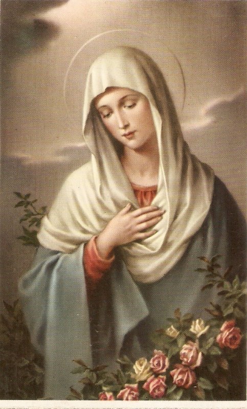 The Virgin Maria Vintage Spanish religious postcard