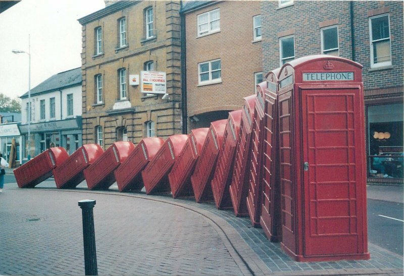 Postcard Royal Mail telephone boxes london road kingston upon thames UK