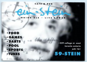 TORONTO, Ontario Canada ~ EIN-STEIN CAFE & PUB Albert Einstein 4x6  Postcard