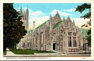 Vtg Madison Hall Princeton University New Jersey NJ Unused Linen Postcard