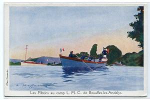 Pilotins Camp Ligue Maritime Coloniale Bouafles Andelys France Haffner postcard