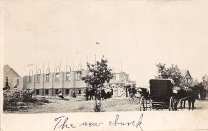 J69/ Clear Lake Minnesota RPPC Postcard c1910 New Church Cornerstone 168