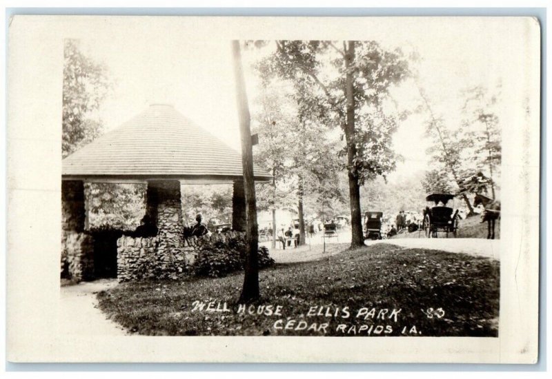 c1918 Well House At Ellis Park View Cedar Rapids Iowa IA RPPC Photo Postcard