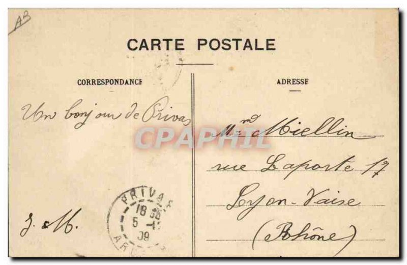 Old Postcard Bank Privas hoop prefecture and Bank of France