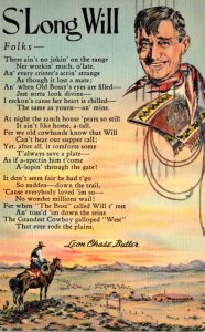 Oklahoma Leon Chase Butler Poem S'Long Will1942 Curteich