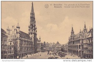 Belgium Brussells Bruxelles Panoramaic General View Of The Market Place