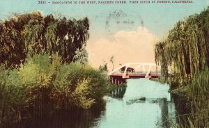 Irrigation in the West, Fancher Creek - Fresno, California 1910 Postcard