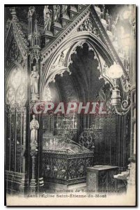 Postcard Old Paris Sainte Genevieve tomb in the Church of Saint Etienne du Mont