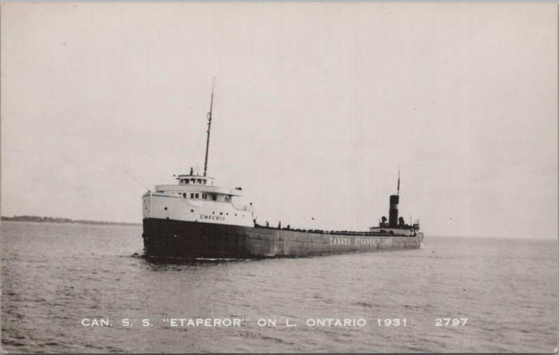 RPPC Postcard Ship Can SS Etaperor on Lake Ontario 1931