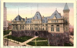 1930s QUEBEC CANADA HOTEL DE VILLE CITY HALL BUILDING POSTCARD 43-129