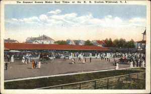 Wildwood New Jersey NJ Railroad Train Station Depot Vintage Postcard