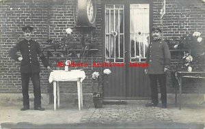 Theatre Stage Scene? RPPC, Two Men in Military Uniforms Performing in a Play?