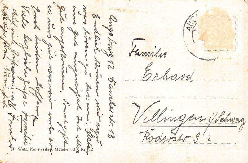 L342 Germany 1913 Augsburg Panoramic view vintage postcard